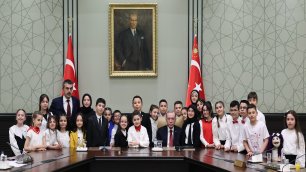 PRESIDENT ERDOĞAN RECEIVES MINISTER OF NATIONAL EDUCATION YUSUF TEKİN, AND THE CHILDREN ACCOMPANYING HIM